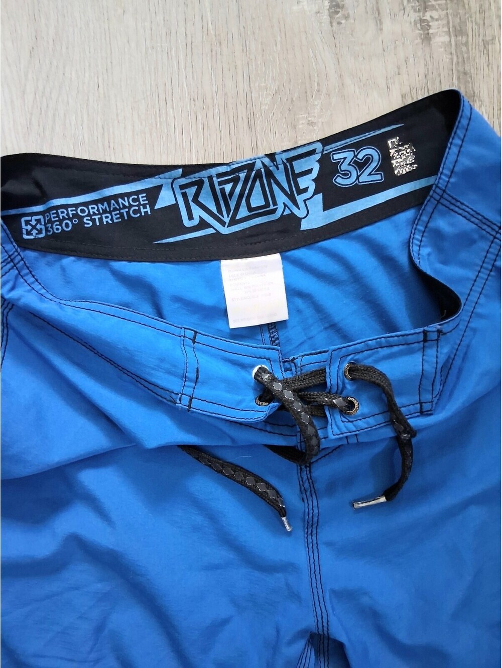 Ripzone Men's Size 32 (M) Blue With Black Stitch Drawstring Stretch Board Shorts - Picture 4 of 11